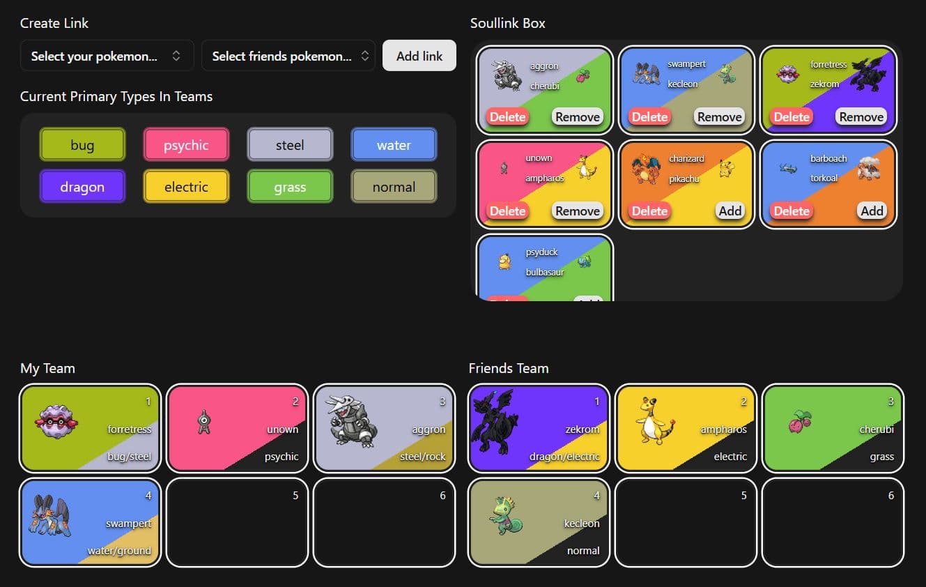 Pokemon Soullink Team Builder